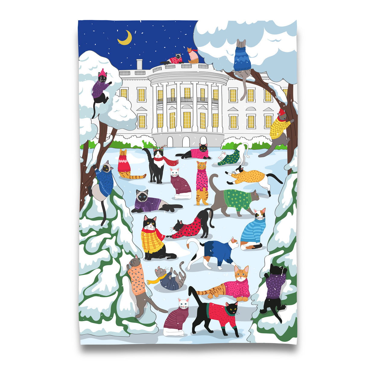 Kitchen Towel - Cats At the White House