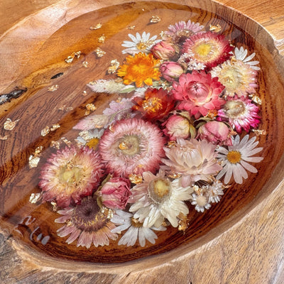Teak Wood/Resin Center Piece