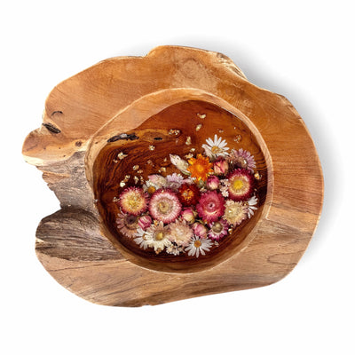 Teak Wood/Resin Center Piece