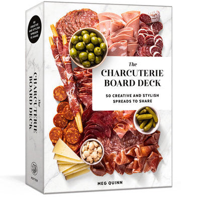 A box of a deck of cards with a charcuterie board theme.