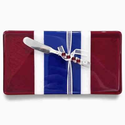 Glass Cheese Tray with Spatula Spreader