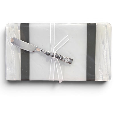 Glass Cheese Tray with Spatula Spreader