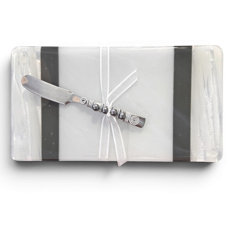 Glass Cheese Tray with Spatula Spreader - Gift & Gather