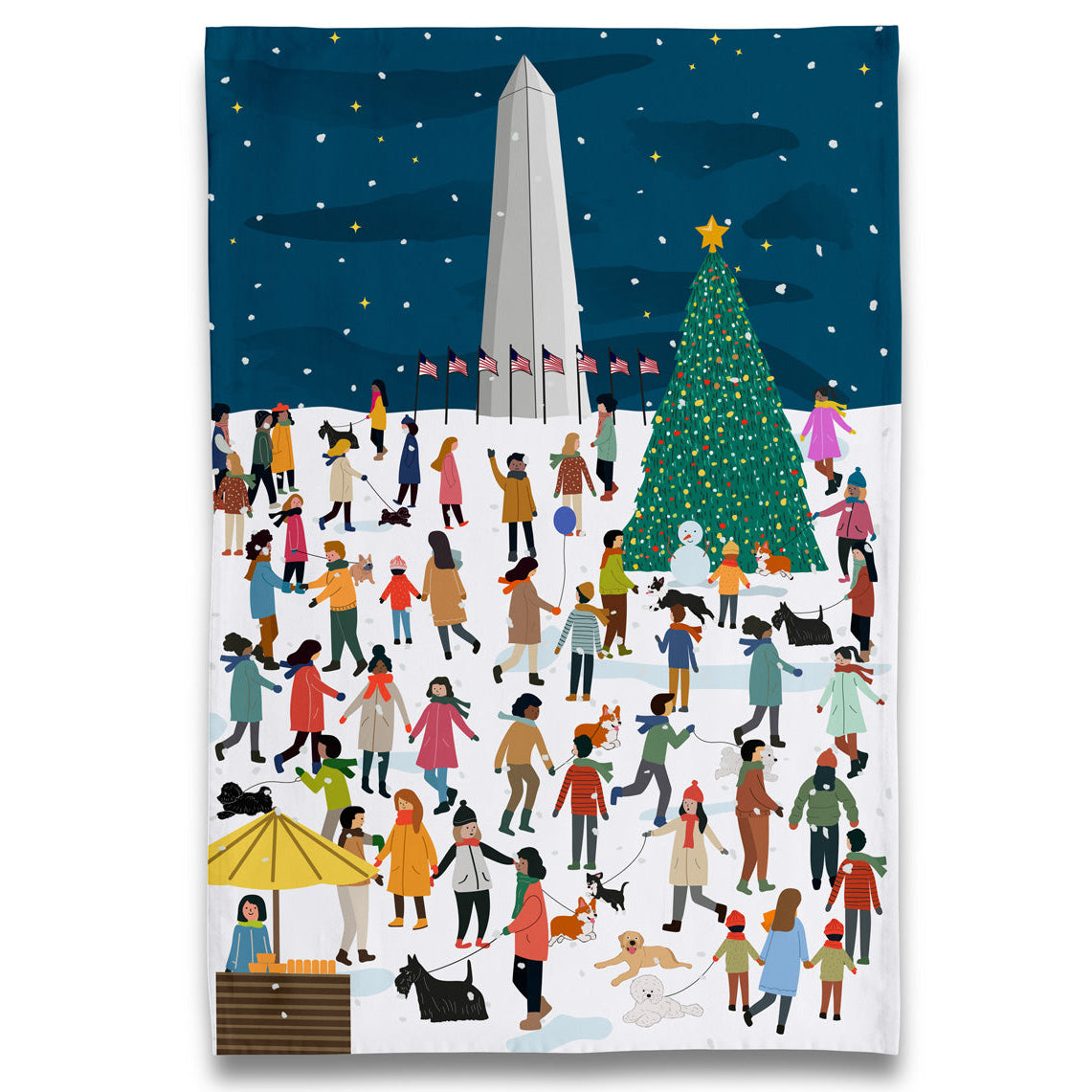 Kitchen Towel - Christmas At Washington Monument