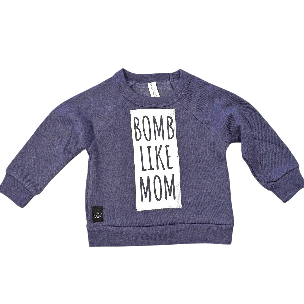 Kids Fleece - Bomb Like Mom - Blue/ Matte White Block
