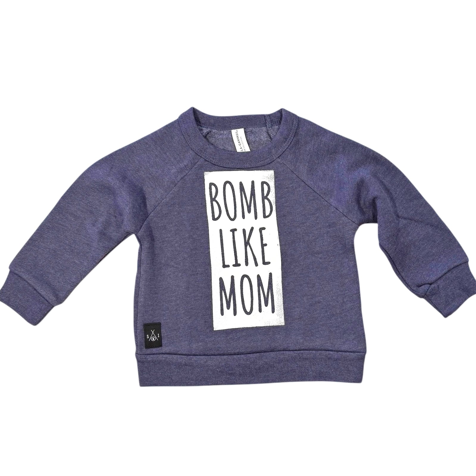 Kids Fleece - Bomb Like Mom - Blue/ Matte White Block