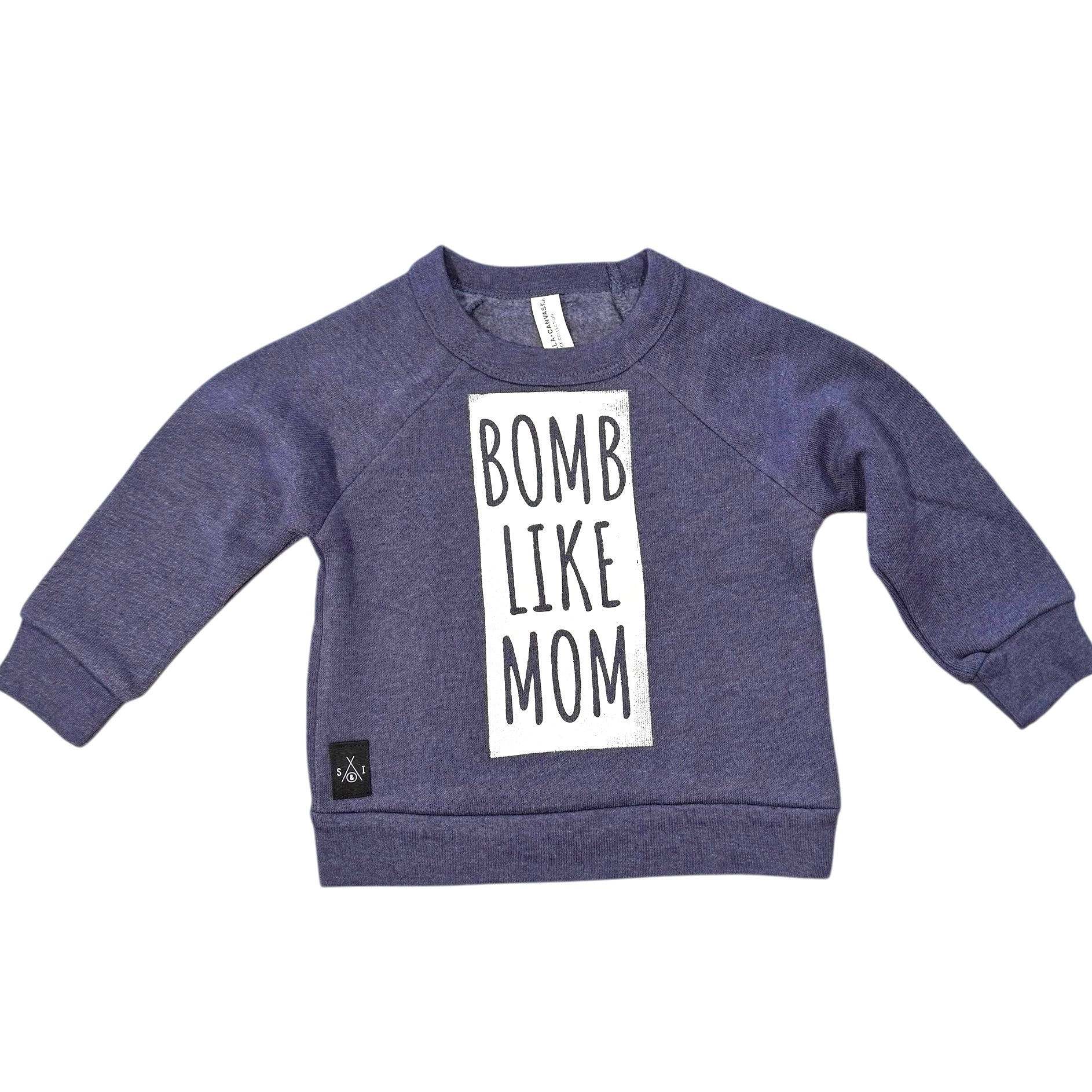 Kids Fleece - Bomb Like Mom - Blue/ Matte White Block