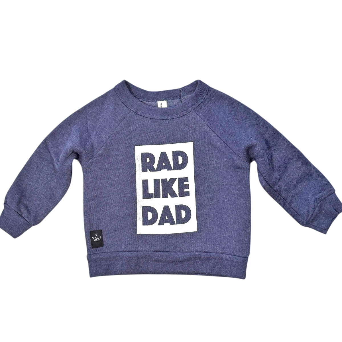 Kids Fleece - Rad Like Dad - Blue/ Matte White Block