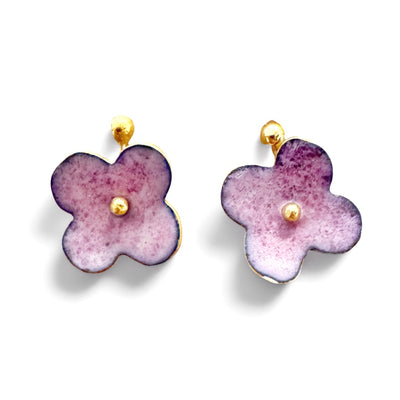 Earrings - Enamel Flower Stud