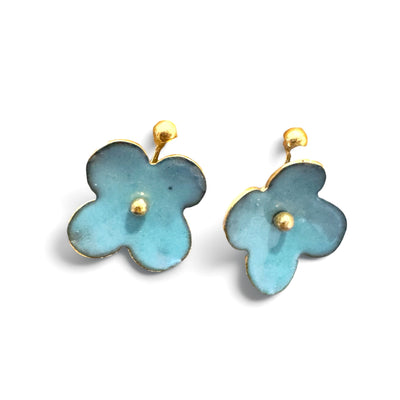 Earrings - Enamel Flower Stud