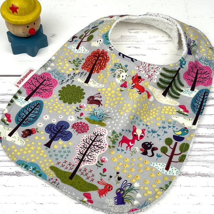 Baby Bib - Grey Safari