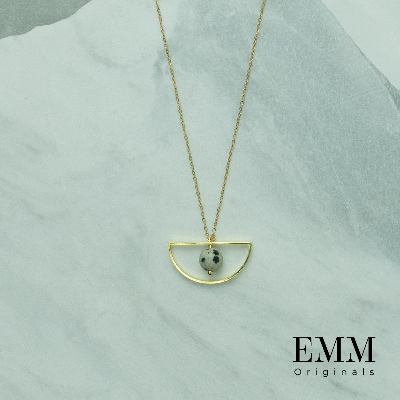 Necklace - Half Circle With Dalmatian Jasper