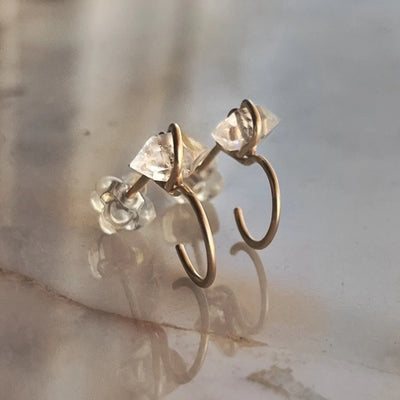 Earrings - Huggies - Quartz Crystal
