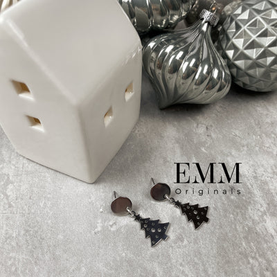 Holiday Earrings - Christmas Tree Round Stud