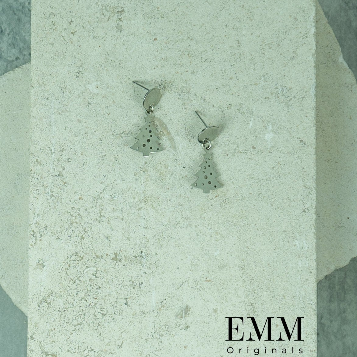 Holiday Earrings - Christmas Tree Round Stud