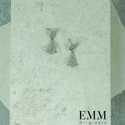 Holiday Earrings - Christmas Tree Round Stud