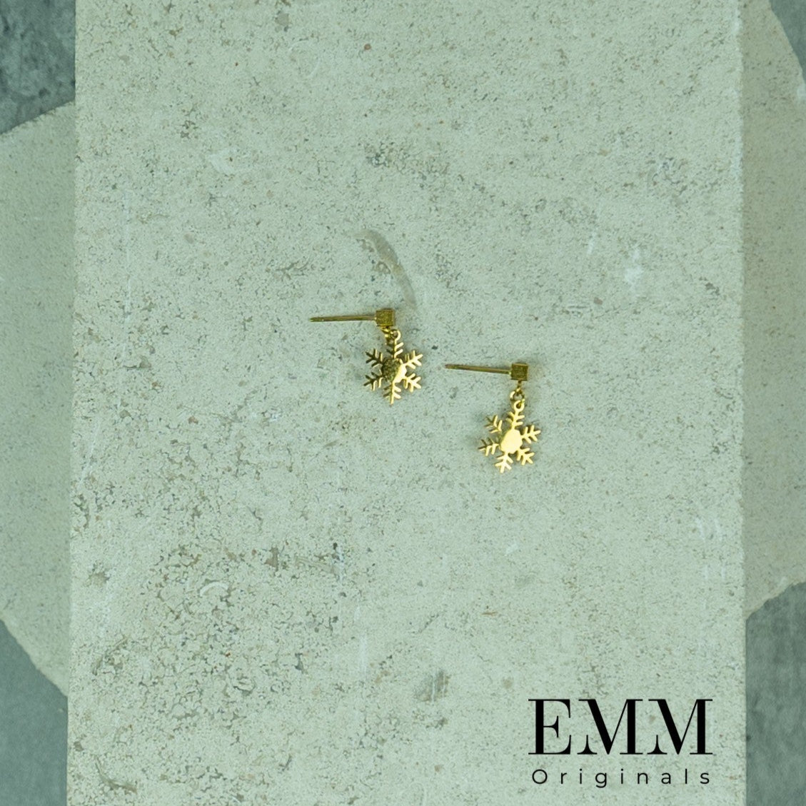 Holiday Earrings - Snowflake Cube Stud