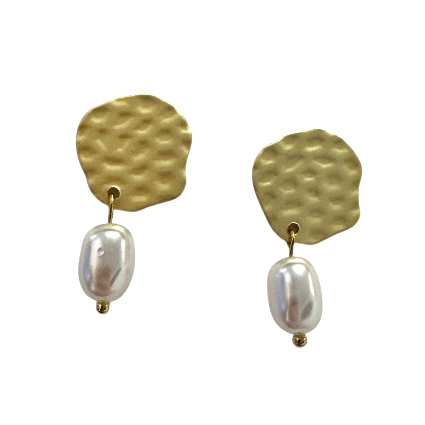 Earrings - Irregular Base With Pearl