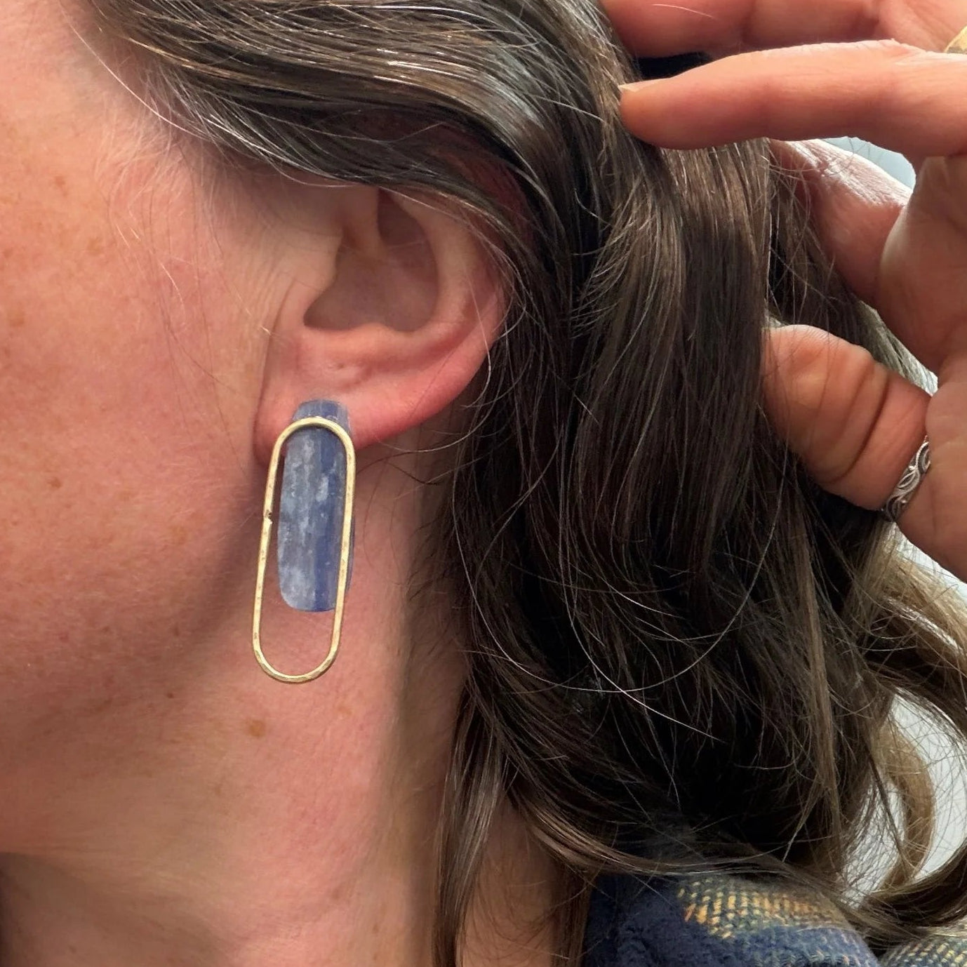 Earrings - Studs - Kyanite Window