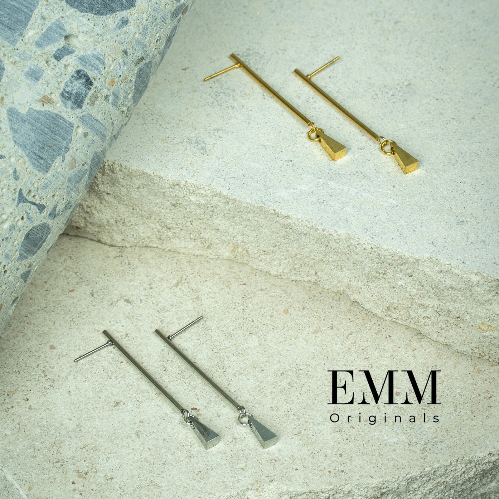 Earrings - Line Stud With Triangle