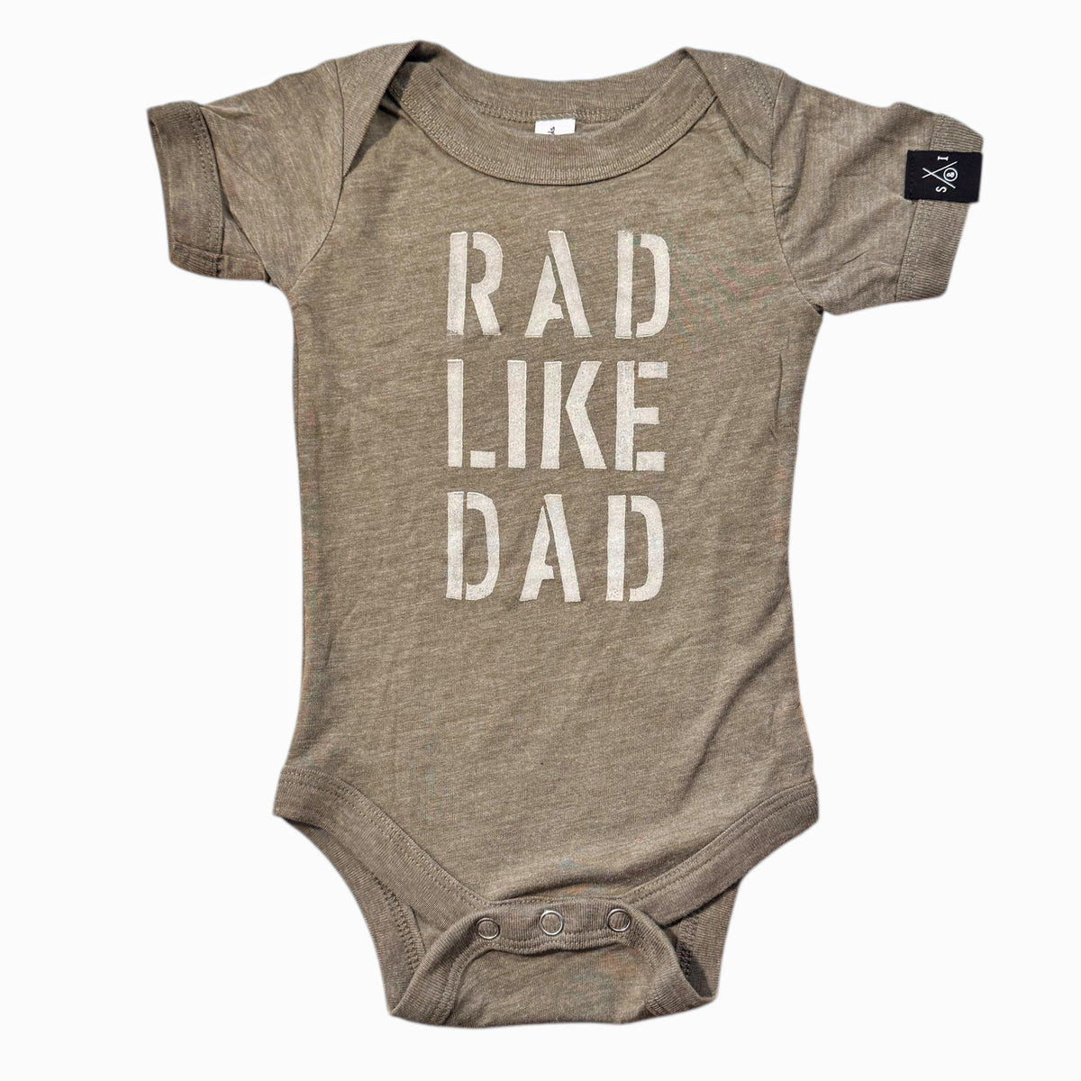 Onesie - Rad Like Dad - Olive Green/ Spray Block