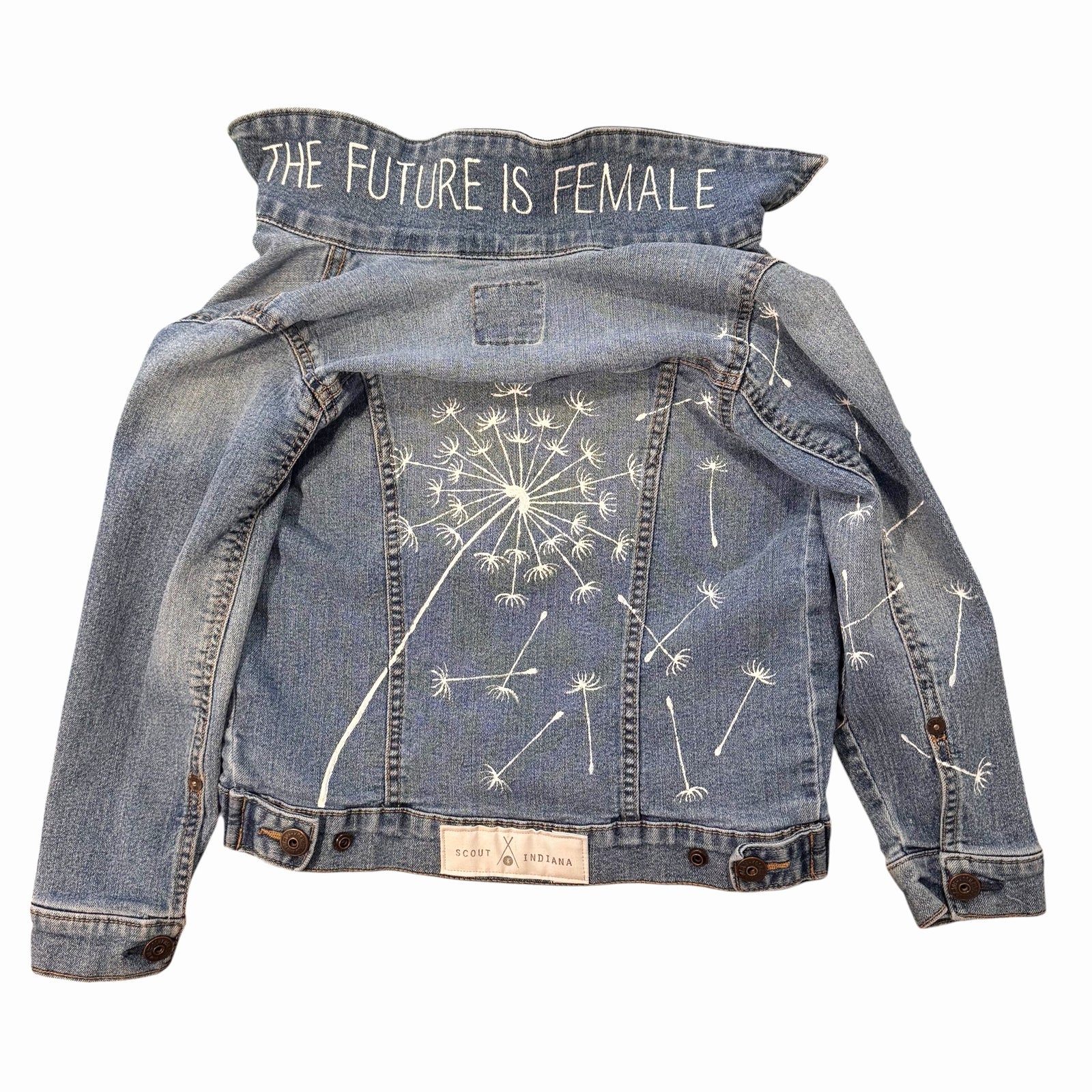 Kids Hand Painted Denim Jacket - Dandelion