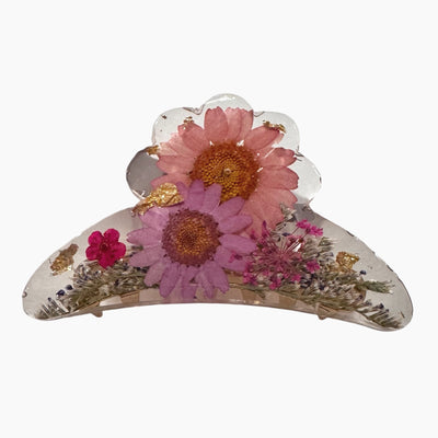 Dried Flower Resin Hair Clips