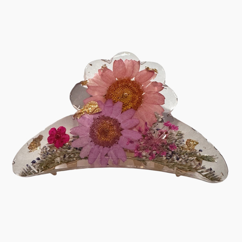 Dried Flower Resin Hair Clips