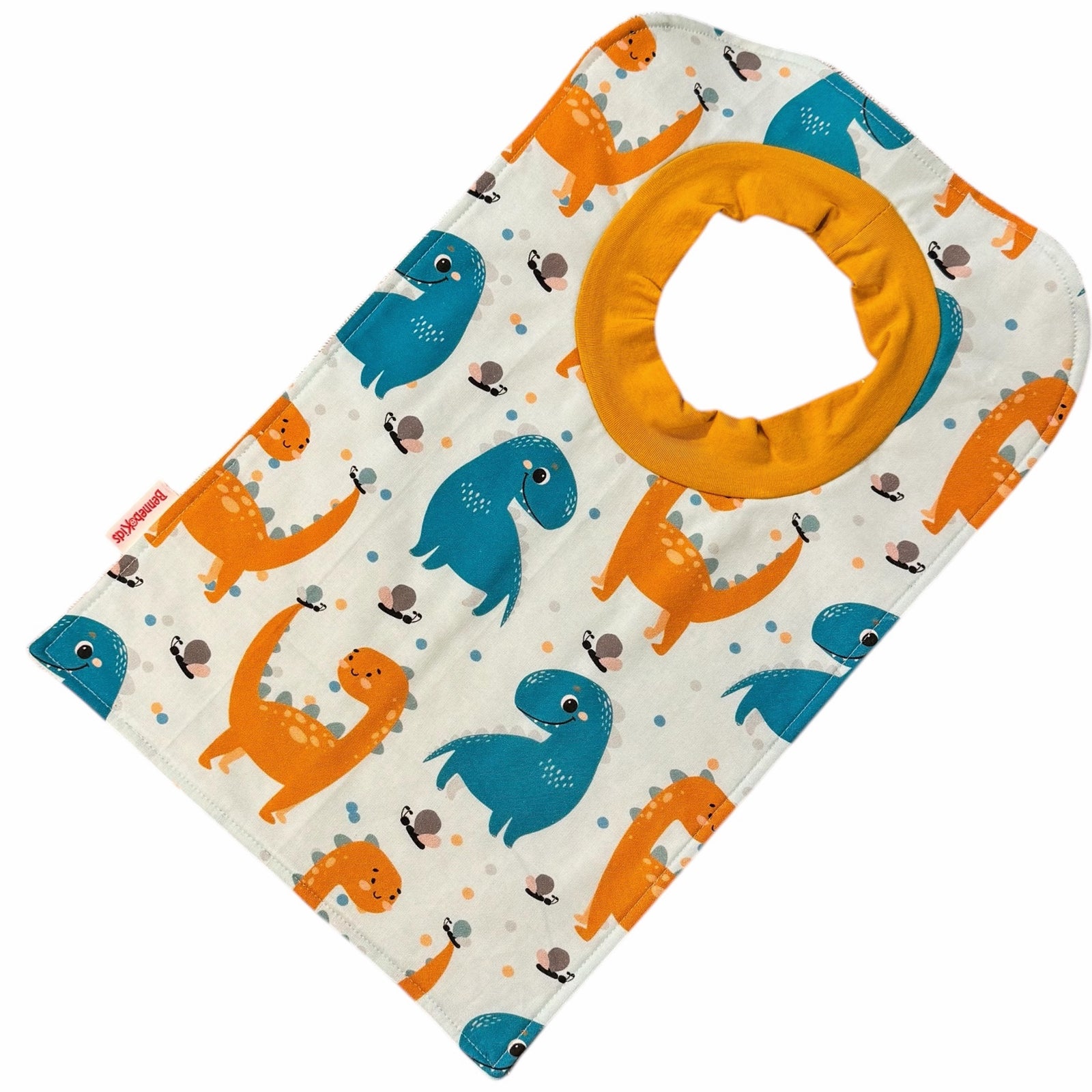 Pullover Bib - Teal Dinosaur