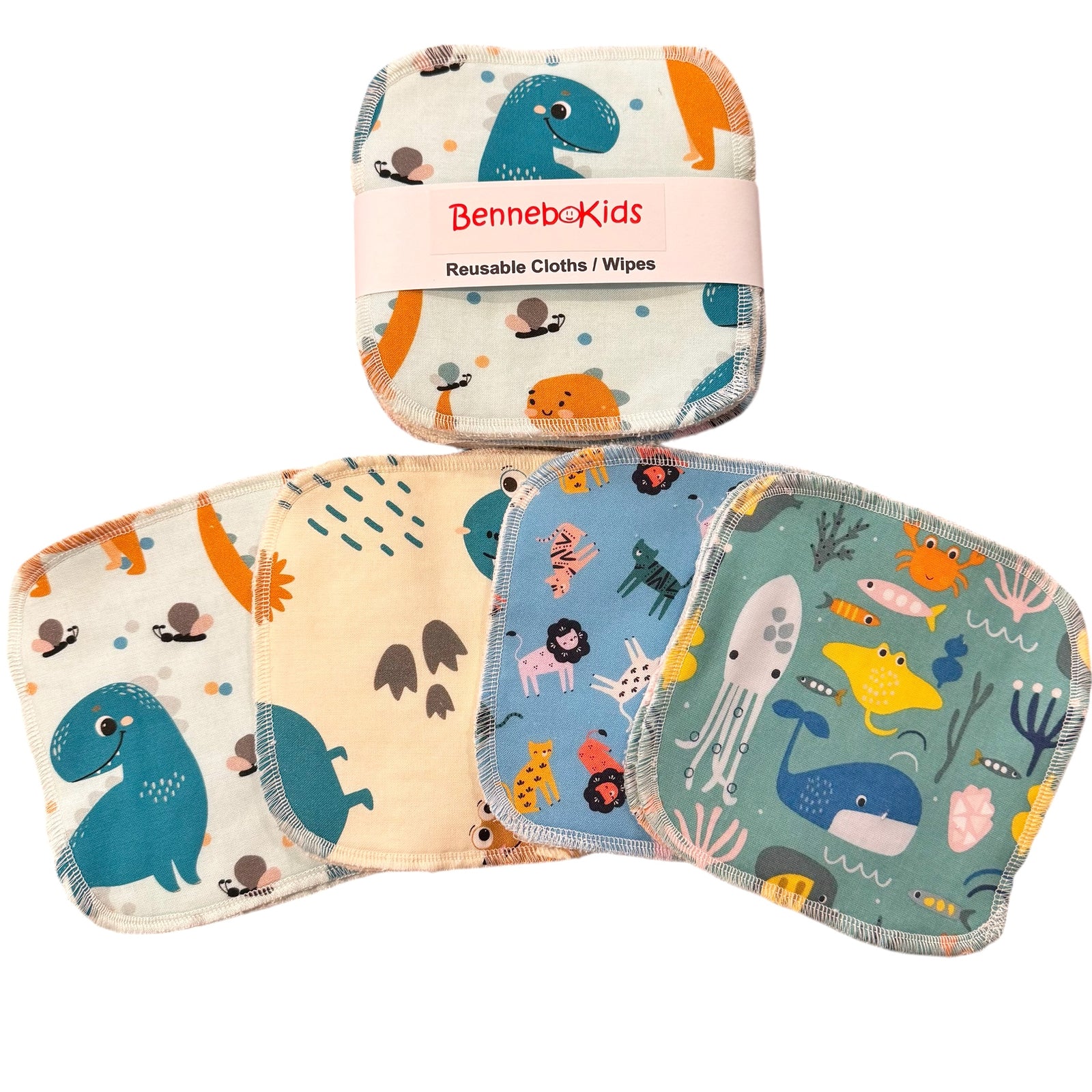 Reusable Cloths/ Wipes - Dinosaurs