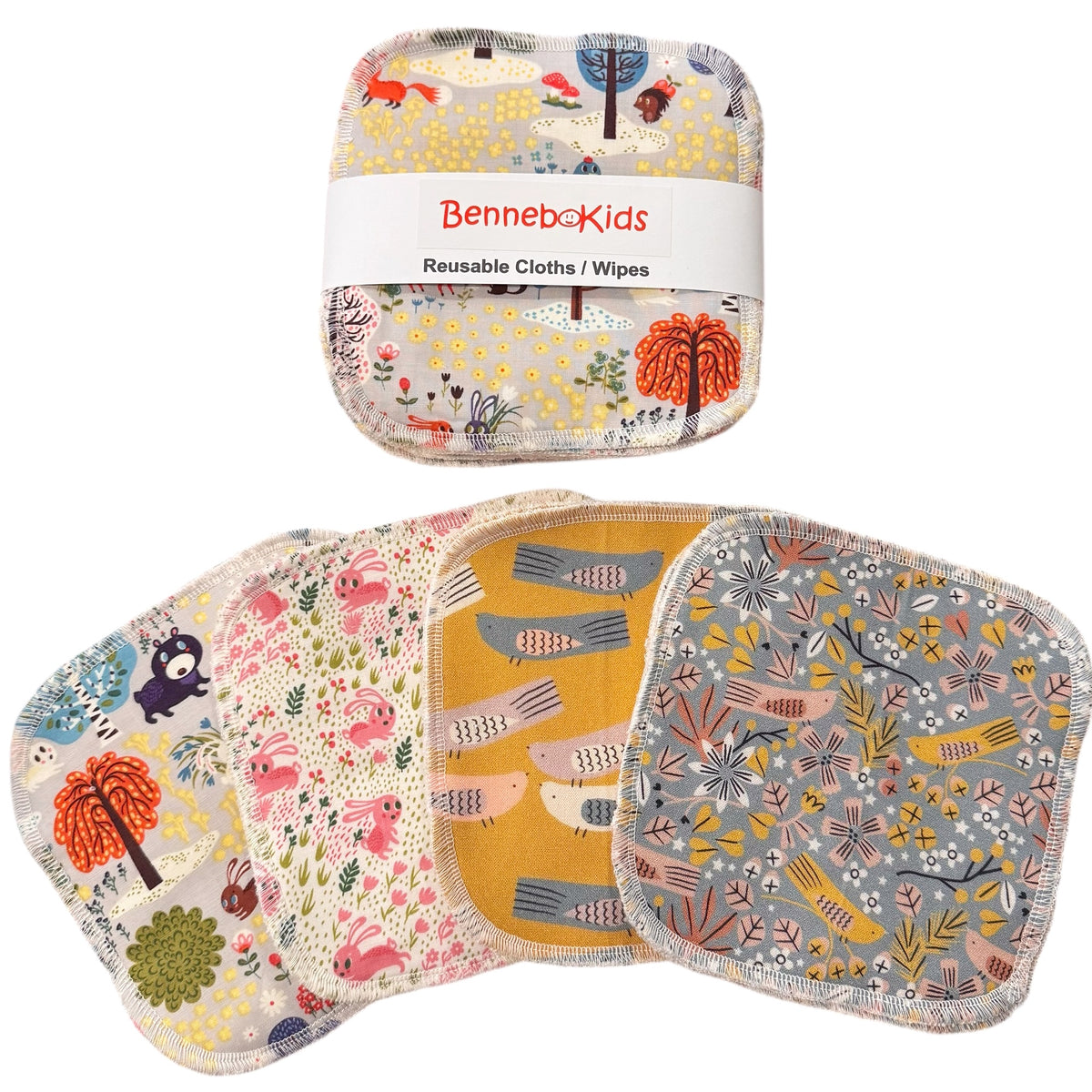 Reusable Cloths/ Wipes - Gray Woodland