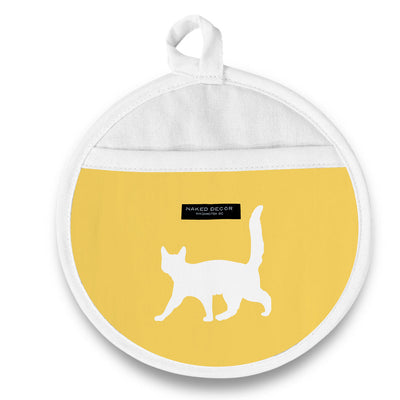 Pot Holder - Round - Gray Tabby