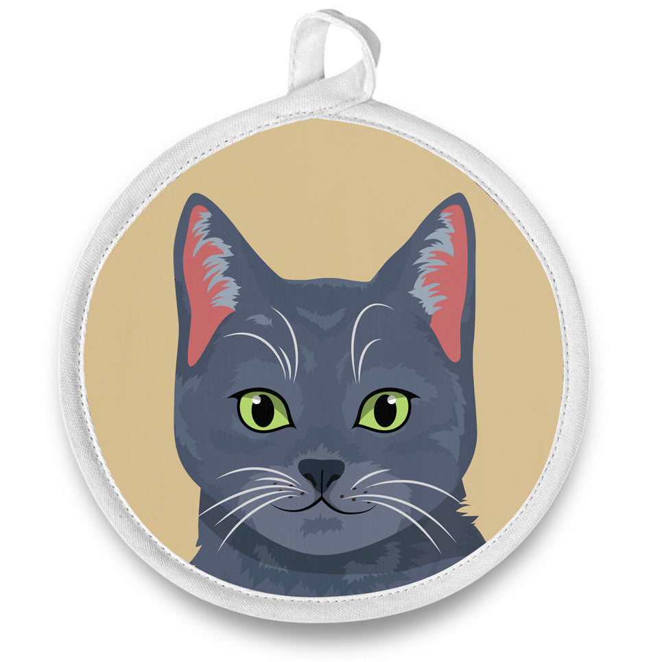 Pot Holder - Round - Russian Blue