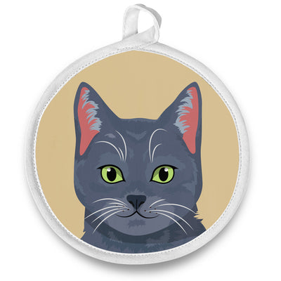 Pot Holder - Round - Russian Blue