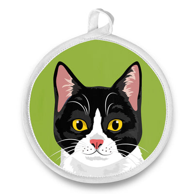 Pot Holder - Round - Tuxedo