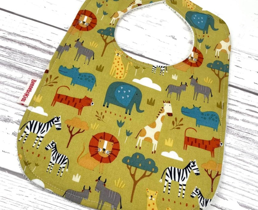 Baby Bib - Mustard Safari