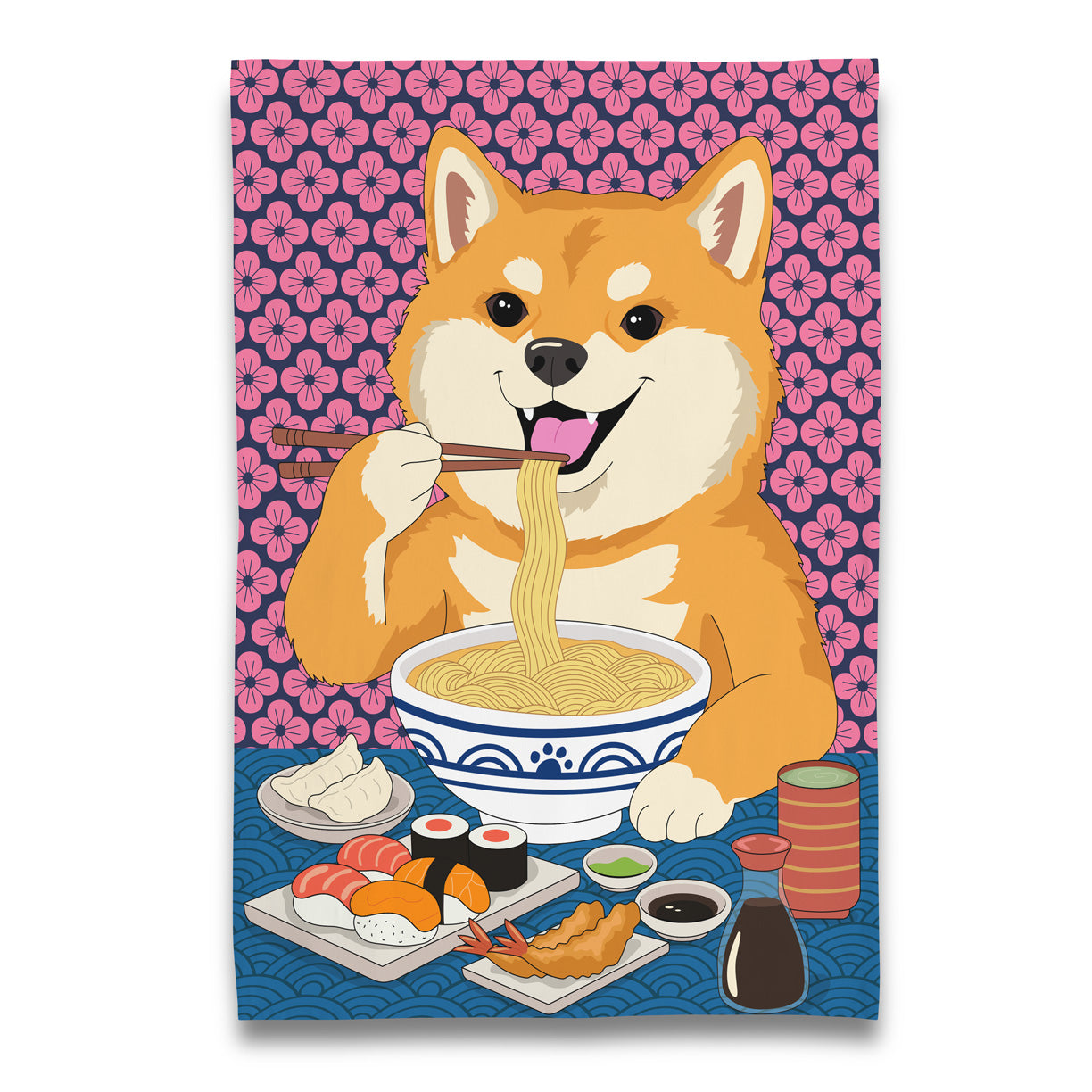 Kitchen Towel - Shiba With Ramen