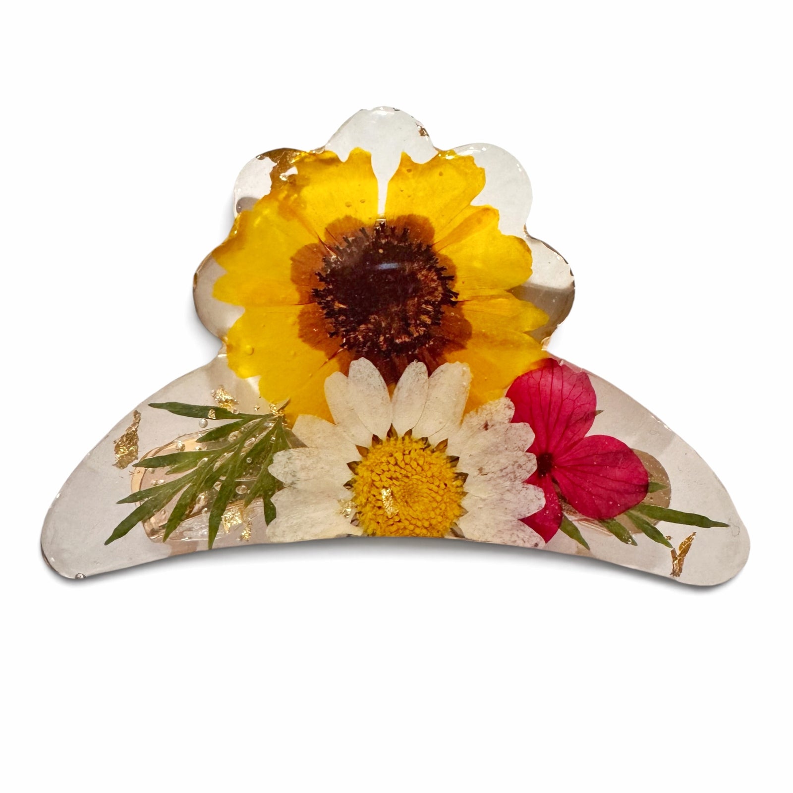 Dried Flower Resin Hair Clips