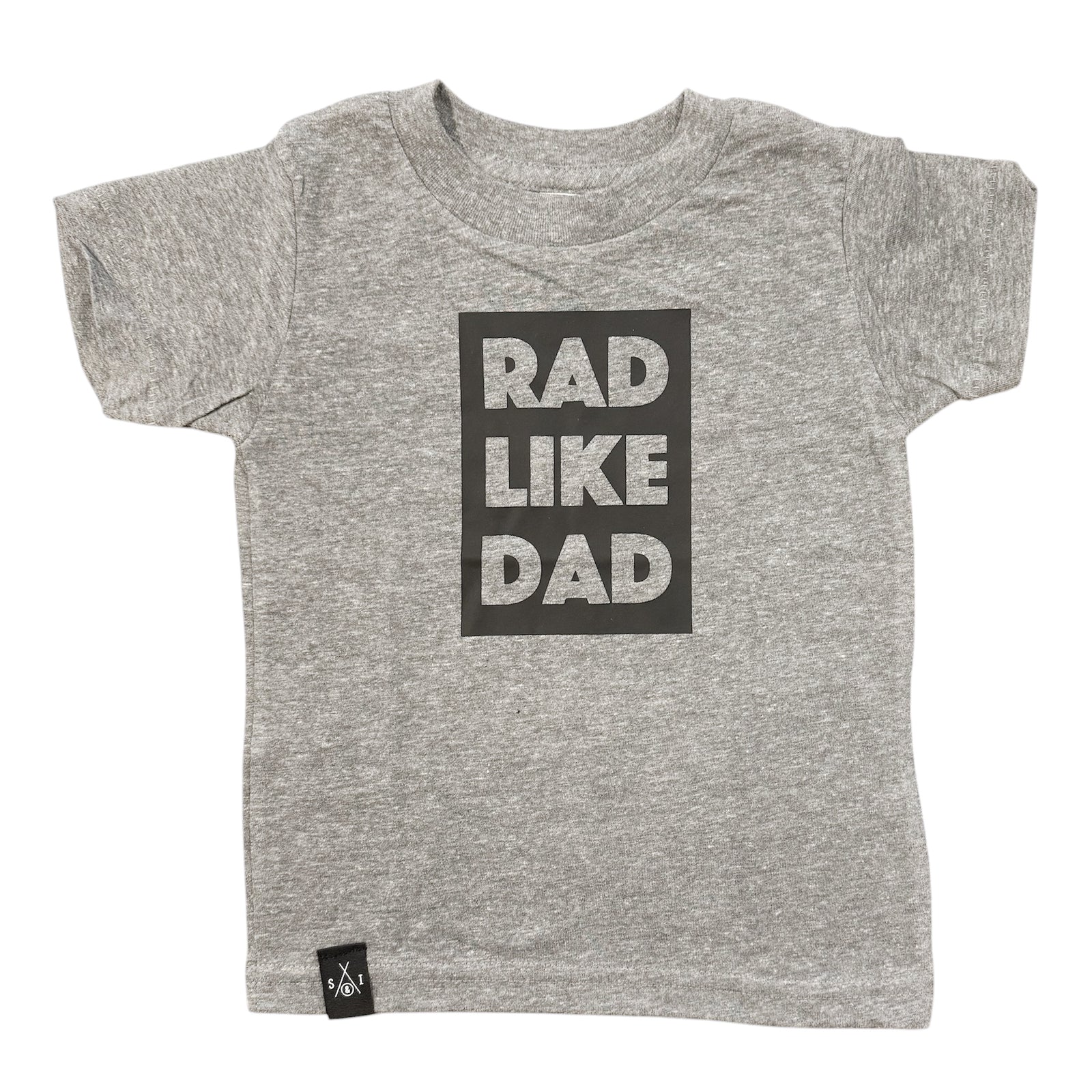 Kid's Tee - Rad Like Dad - Athletic Gray/Black Matte Block