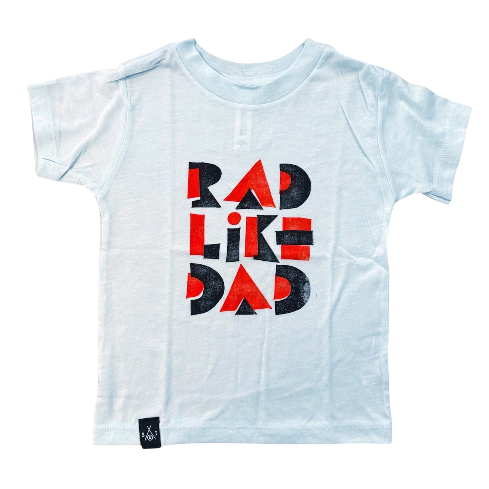 Kid's Tee - Rad Like Dad - Ice Blue Block