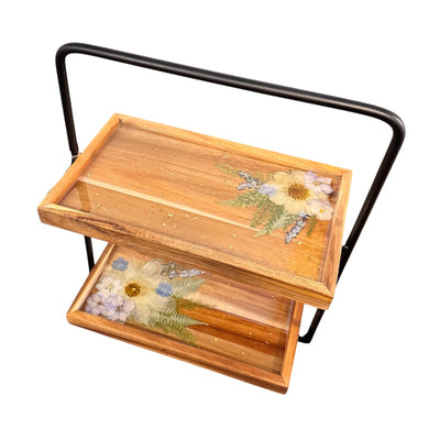 Wood/Resin Tiered Tray