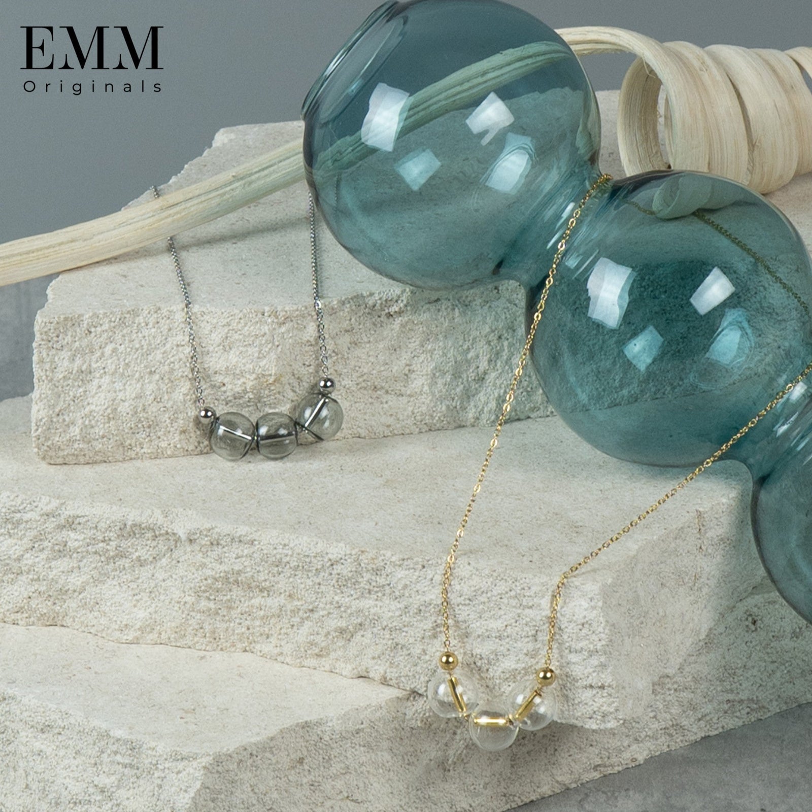 Necklace - Triple Glass Bead