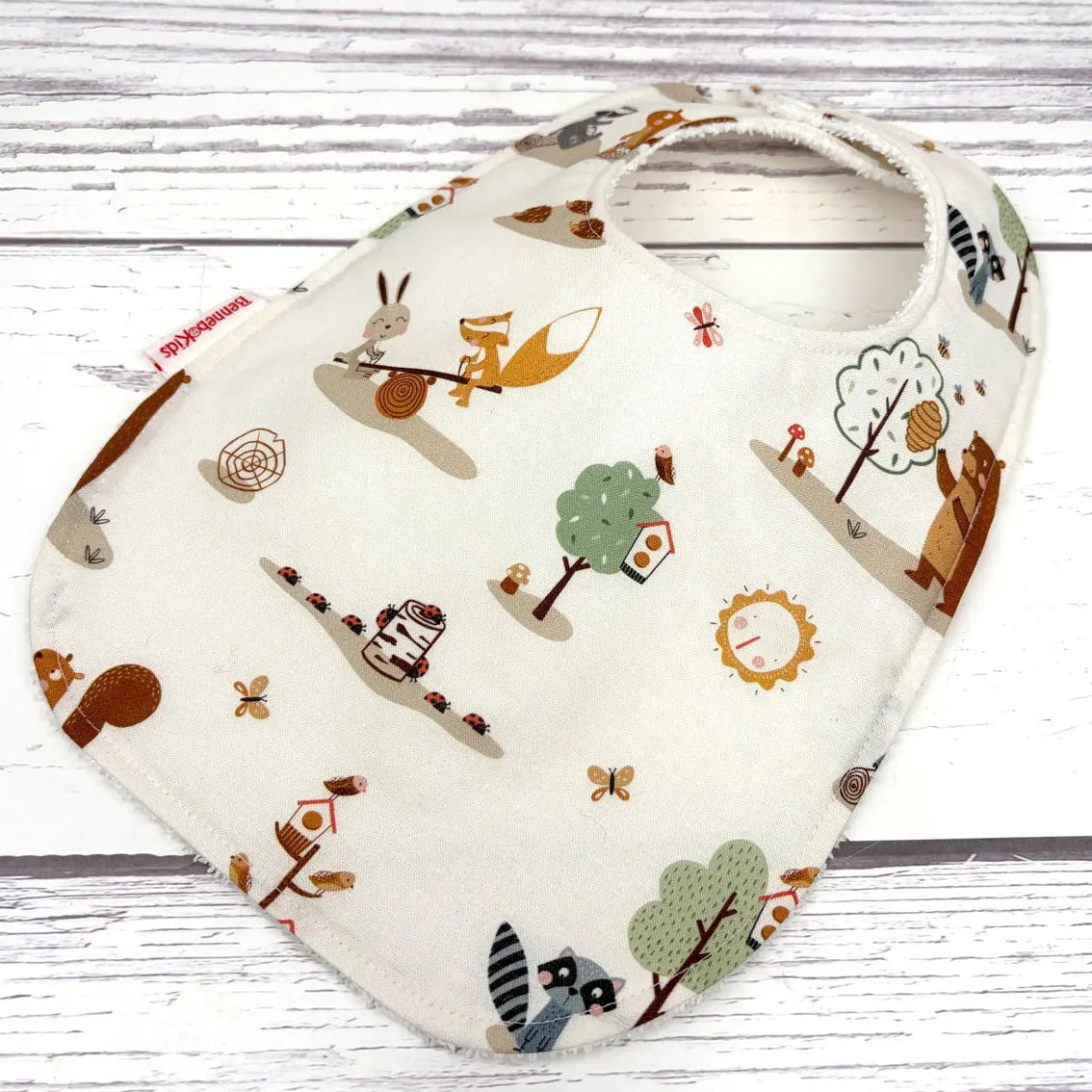 Baby Bib - White Woodland