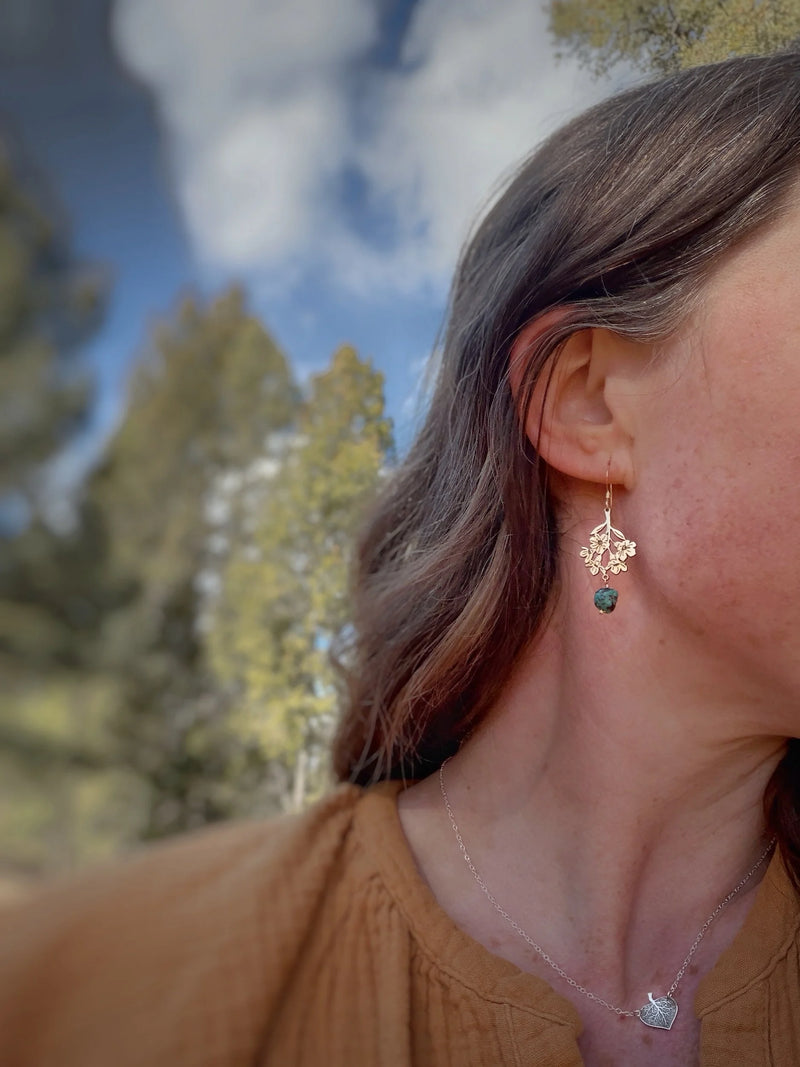Earrings - Dangles - Wildflowers With Turquoise