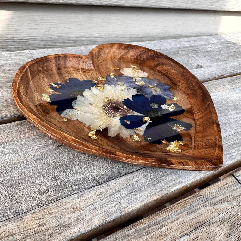 Wood/Resin Heart Dish