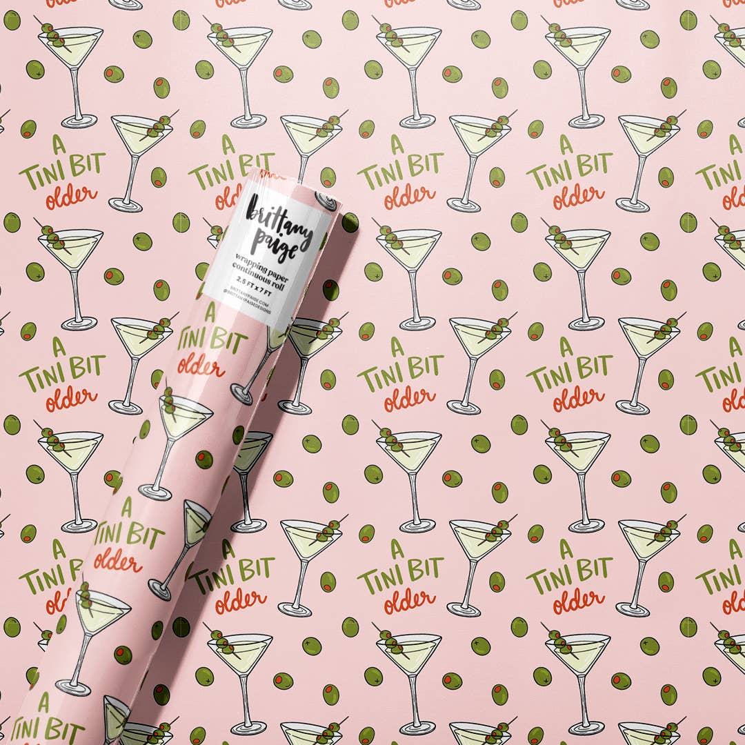 Wrapping Paper - Dirty Olive Martini Birthday