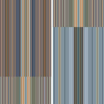 Close up of a scarf with a multicolor line pattern.