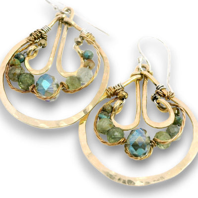 Earrings - Green Kyanite Pear