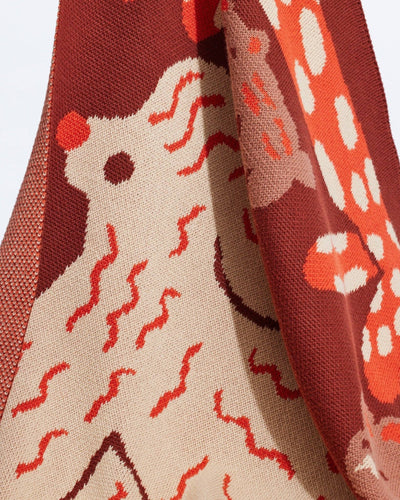 Bow Wow - Knit Baby & Kid's Blanket - Cotton - Made in US: Red Clay in Organic Cotton