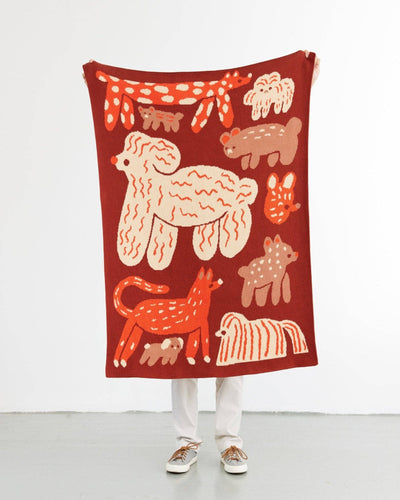 Bow Wow - Knit Baby & Kid's Blanket - Cotton - Made in US: Red Clay in Organic Cotton